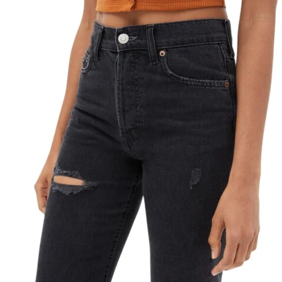 Aeropostale 90’s Baggy Non Stretch Denim Jeans in Dark Distressed Size 4R NWT - Picture 3 of 8